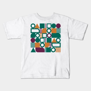 Geometric pattern green bold bright Kids T-Shirt